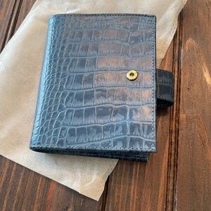 Genuine Leather Croc Pocket Rings Planner New